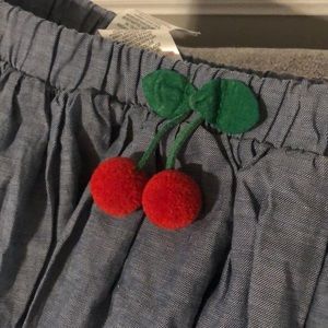 TJ MAXX GIRLS 10/12 BLUE SUMMER CHERRY SKIRT. NWT